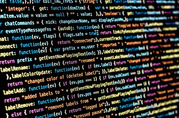 Programming code with black background