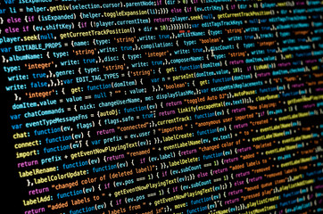 Programming code with black background