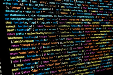 Programming code with black background