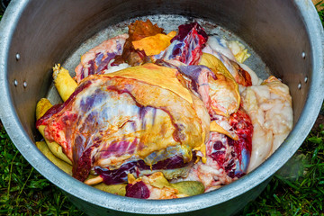 Pieces of Fresh Raw Mutton Meat