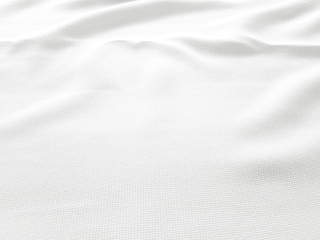 Soft white wrinkled fabric background