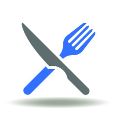 Fork Knife Icon Vector. Dining Kitchen Dishware Logo. Food cafe restaurant eating cutlery sign.