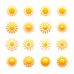 Sun. Set of vector logo templates. Stylish and elegant elements for design