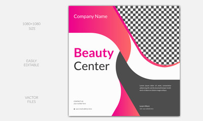 Pink Color Stylish Beauty Social Media Poster Template