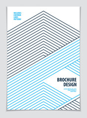 Futuristic minimal brochure graphic design template. Vector geometric pattern abstract background. Design template for flyer, booklet, greeting card, invitation and advertising. A4 print format.