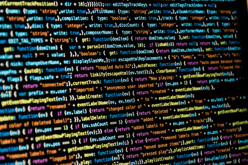 Programming code with black background