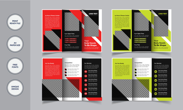 Fitness Tri-Fold Brochure Template