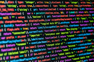 Programming code with black background