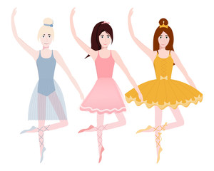 Cute little ballerinas training. Graceful dancers