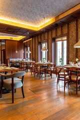 Interior of cozy Chinese restaurant