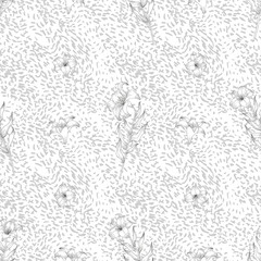 Coloring page - seamless pattern with lilies