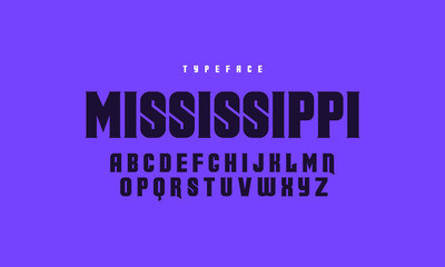 Vector bold font modern typography for decoration, logo, party poster, t shirt, book, card, sale banner, printing on fabric, stamp. Cool alphabet. Trendy typeface.