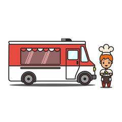 Food Car and a Chef character vector