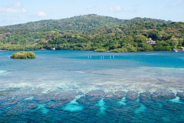 Roatan Resort Island Coastline And Shallow Waters