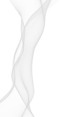 White abstract background. Fluttering white scarf. Waving on wind white fubric. 3D illustration