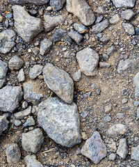 larger lumps of stone, gravel as the foundation of a wind turbine