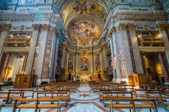 Interior sight in the Church of Saint Ignatius of Loyola (Sant'Ignazio da Loyola) in Rome, Italy.