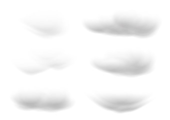 Realistic white cloud vectors isolated on white background, cotton wool ep38