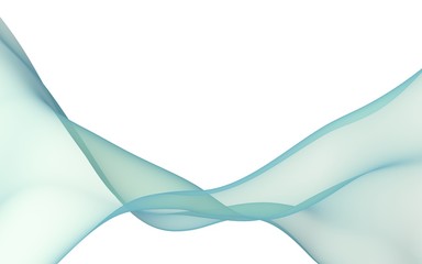 Abstract wave. Scarf. Bright ribbon on white background. Abstract smoke. Raster air background. 3D illustration