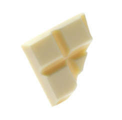 Piece of delicious chocolate bar isolated on white