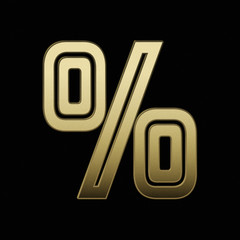 gold percent symbol on black
