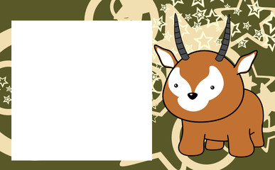 cute kawaii antelope cartoon frame picture background in vector format