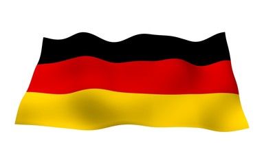 Flag of Germany. Wide format 3D illustration. State symbol of the Federal Republic of Germany. 3D rendering