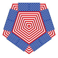 Stripes and stars geometric ornament