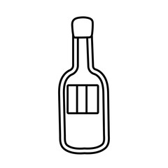 wine bottle line style icon