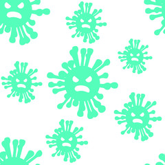 fly germ virus infection,micro bacteria.Vector modern flat style cartoon character illustration.Isolated on white background.Microbe, Pathogen, Virus icon. Seamless pattern