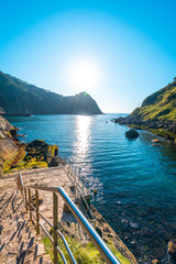 Bathing place in the town of Pasajes San Juan near San Sebastian. Gipuzkoa, Basque Country....
