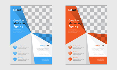Flyer Design. Creative  Colorful Corporate Business Flyer conference template  Geometric vector A4 vertical report covers an abstract geometric design layout bundle.