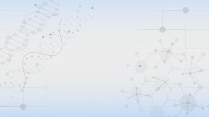 DNA molecules for Hi-tec interface white abstract digital technology ,vector illustration