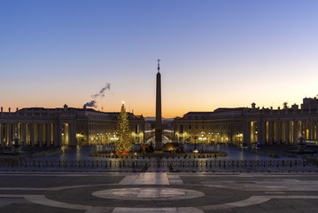 View of Vatican city Saint Peter Square from the cathedral in the morning, Rome, Italy