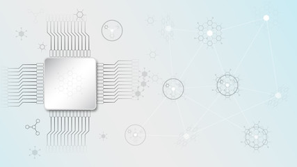DNA molecules with Biochip for Hi-tech interface. Vector illustration