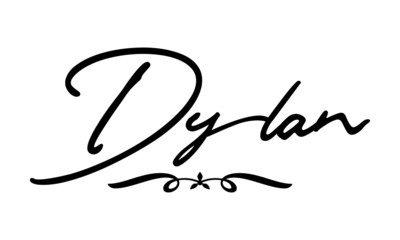 Dylan- Male name Cursive Calligraphy Text 