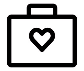 first aid kit emergency heart care pictogram icon vector for web and app