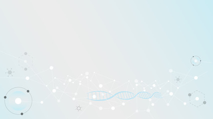 DNA molecules for Hi-tec interface background, abstract communication technology and line and dots ,vector illustration