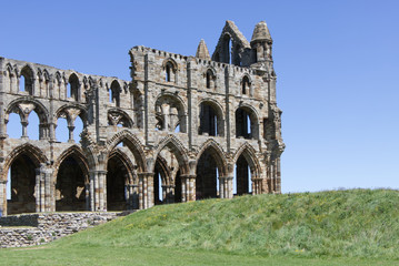 Fototapeta na wymiar arches at whitby abbey ruins in north Yorkshire U.K.