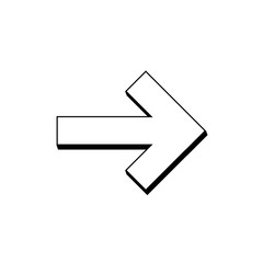 Arrow isolated icon in flat style. Vector illustration