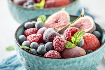 Closeup of delicious ice cream sorbet made of fruits