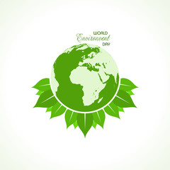 World Environment day concept logo design - 5th June World Environment day Awareness Idea Campaign.