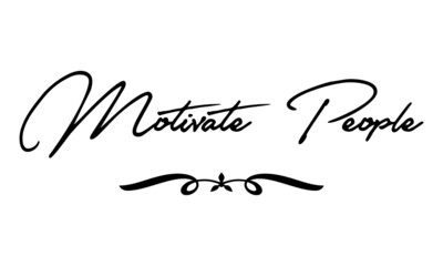 Motivate Yourself. Cursive Calligraphy Black Color Text On White Background