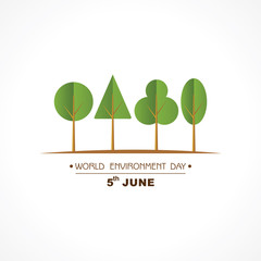 World Environment day concept logo design - 5th June World Environment day Awareness Idea Campaign.