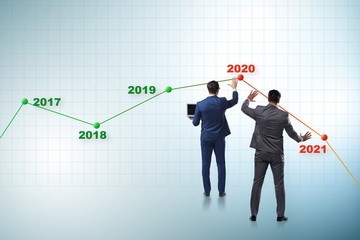 Businessman in market crash concept