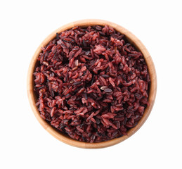 Riceberry rice isolate on white background