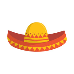 sombrero isolated on white background, vector illustration