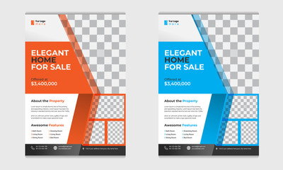 Flyer Design. Creative Colorful Simple Real Estate Business Flyer conference template  Geometric vector A4 vertical report covers an abstract geometric design layout bundle.