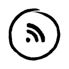 Signal symbol. Hand drawn and brush style in black and white. vector illustration for web site or mobile app