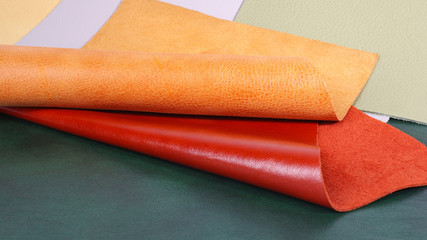 Natural leather textures samples